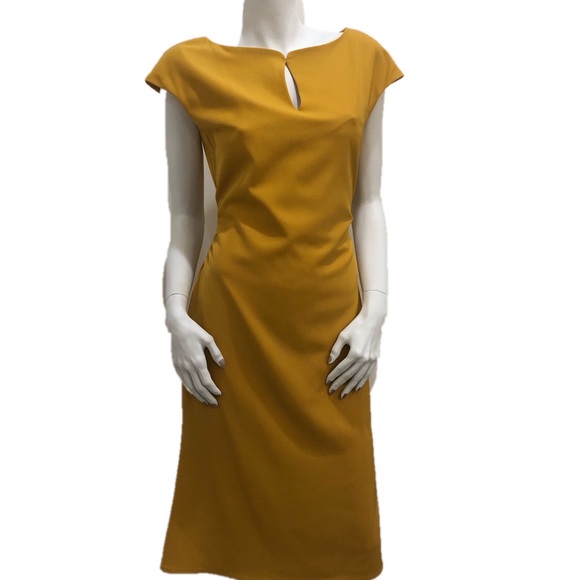 MISSLOOK Dresses & Skirts - MISSLOOK women’s yellow sheath midi dress size 8